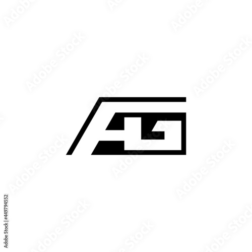 AG initial letter monogram. Negative space logo design.
