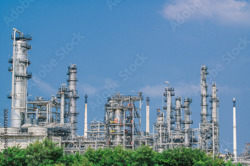Industrial zone,The equipment of oil refining,Close-up of industrial pipelines of an oil-refinery plant,Detail of oil pipeline with valves in large oil refinery.
