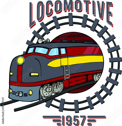 1950s locomotive train engine | railroad tracks