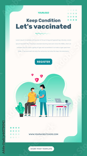 Story Template Illustration of a nurse vaccinating a patient