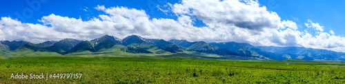 Fototapeta Naklejka Na Ścianę i Meble -  Nalati grassland with beautiful mountain natural landscape in Xinjiang,China.