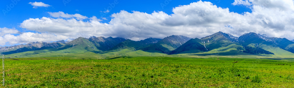 Nalati grassland with beautiful mountain natural landscape in Xinjiang,China. Nalati grassland with beautiful mountain natural landscape in Xinjiang,China.
