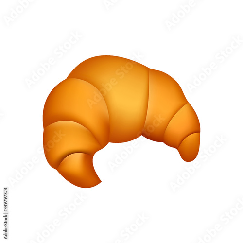 Baked croissant vector emoji isolated on a white background. Vector illustration. Bakery products.