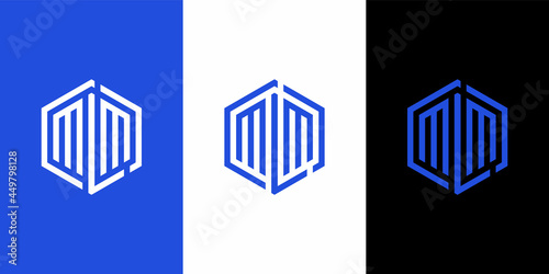 modern initial MLM letter logo design