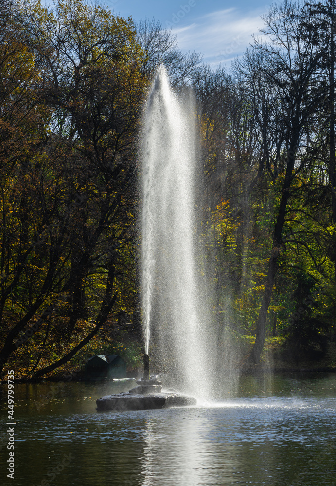 Snake fountain in the Sofiyivsky arboretum. Uman, Ukraine