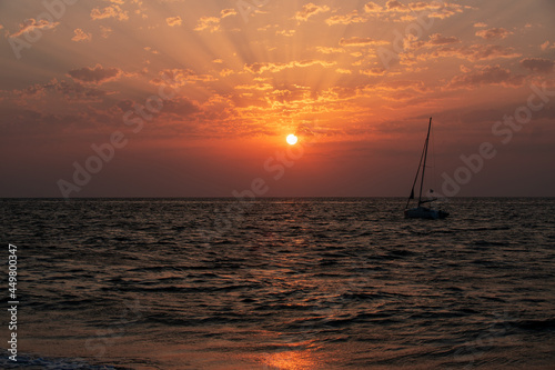 A sunrise seen from the beach of the Black Sea