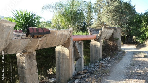 Partly repaired irrigation aquaduct photo