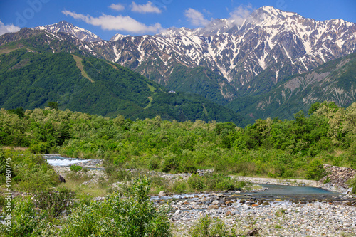 白馬村から望む後立山連峰