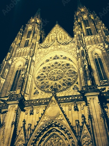Prague Castle seen during the night