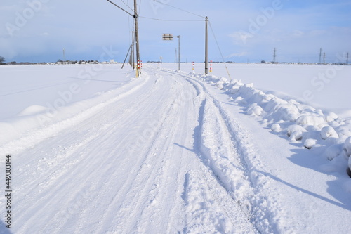 雪道のわだち