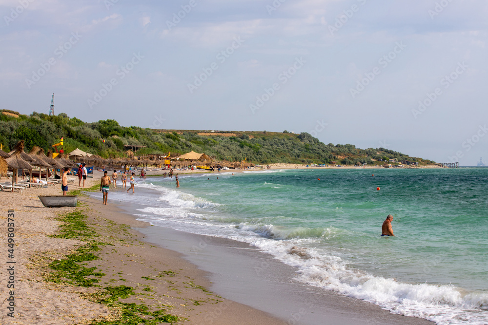 Obraz premium Landscape with wild beach in Tuzla - Romania