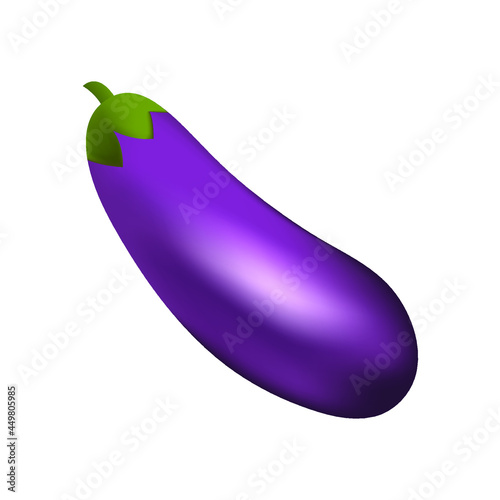 Eggplant Emoji Vector Design. Nutrition Vegetable Art Illustration Agriculture Fresh Farm Product. Eggplant isolated on white background.