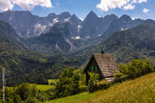 Mountain hut near Kranjska Gora in Slovenia