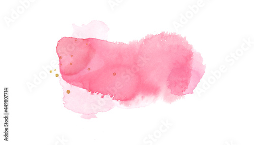 Hand drawn illustration of decor abstract beauty pink ink splash painted watercolor texture background.Pink backdrop for card design banner and logo isolated on white background