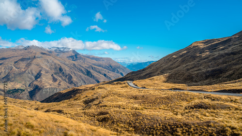 The Crown Range lies between Queenstown and Wanaka. The road over the range, known as the Crown Range Road, is the highest main road in New Zealand.