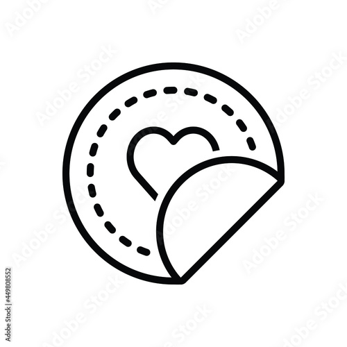 Black line icon for stickers