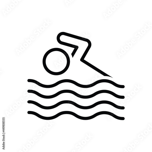 Black line icon for swimming photo