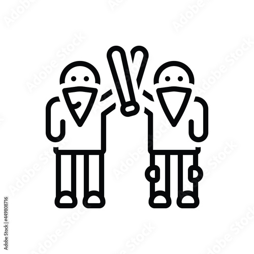 Black line icon for gang
