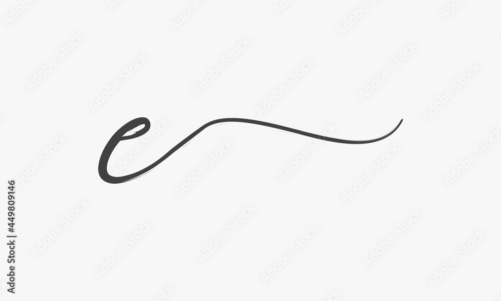 letter E brush script isolated on white background. letter E brush script isolated on white background.