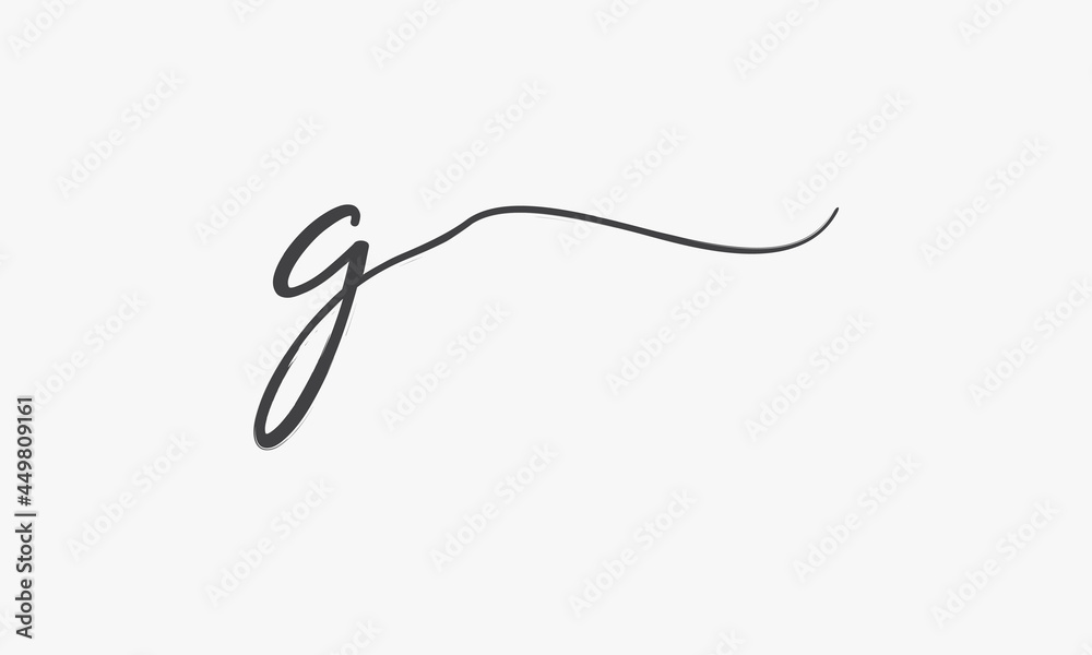 letter G brush script isolated on white background. letter G brush script isolated on white background.