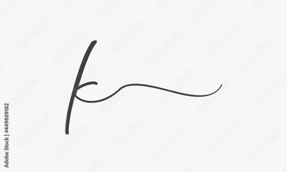 letter K brush script isolated on white background. letter K brush script isolated on white background.