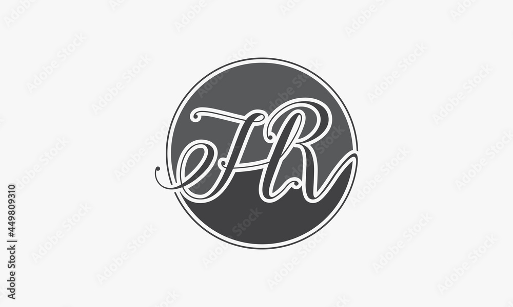 Fototapeta premium circle HR letter logo isolated on white background.