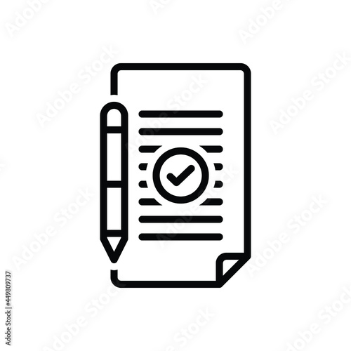 Black line icon for submission
