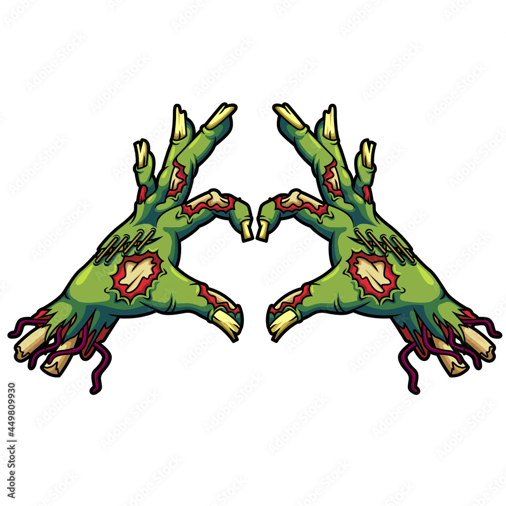 Fototapeta premium Zombie Love hand Premium Vector