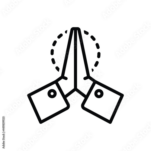 Black line icon for grateful