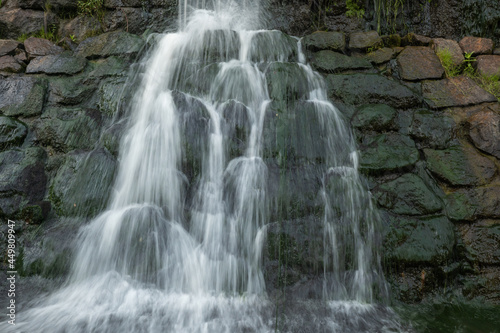 Details of a beautiful waterfall in countryside