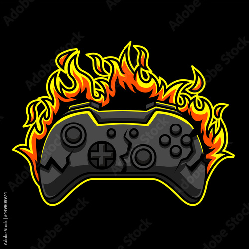 Burning Gaming Logo Premium Vector