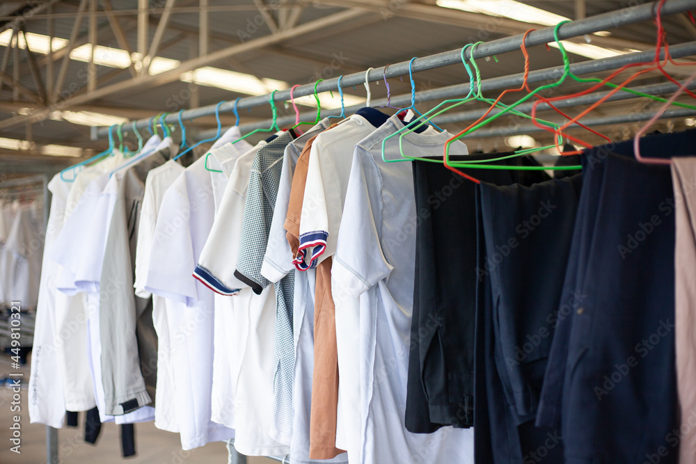 Obraz premium Hang clothes on a hanger.
