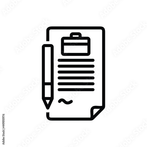 Black line icon for agreements