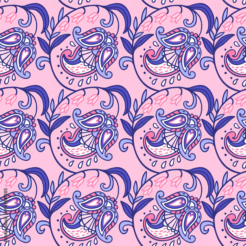 Seamless pattern with paisley ornament Seamless pattern with paisley ornament