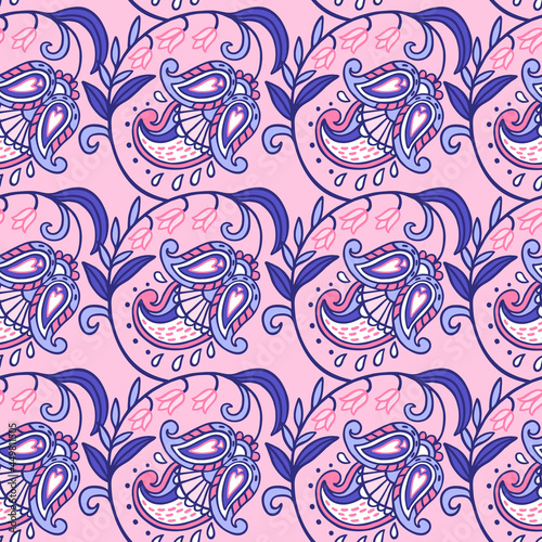 Seamless pattern with paisley ornament