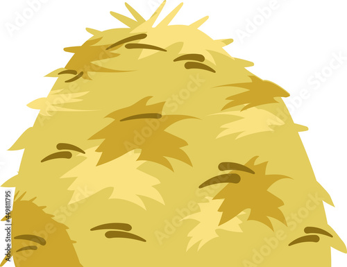 Haystack. Mown grass. Stock of hay. Flat design.