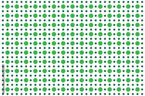 White and green Polka Dot seamless pattern. For tablecloths, clothes, shirts, dresses, paper, bedding, blankets, quilts, and other textile products. Vector background.