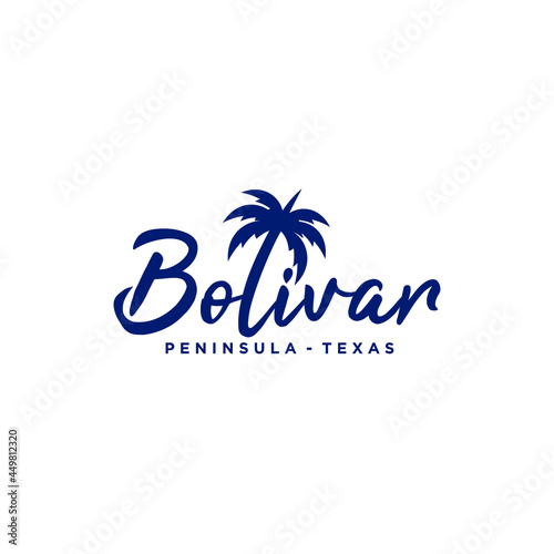 Bolivar Peninsula Texas. Vector Logo Illustration. photo