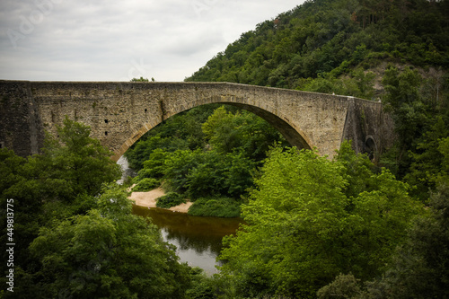 big bridge on the town of tournon saint jean