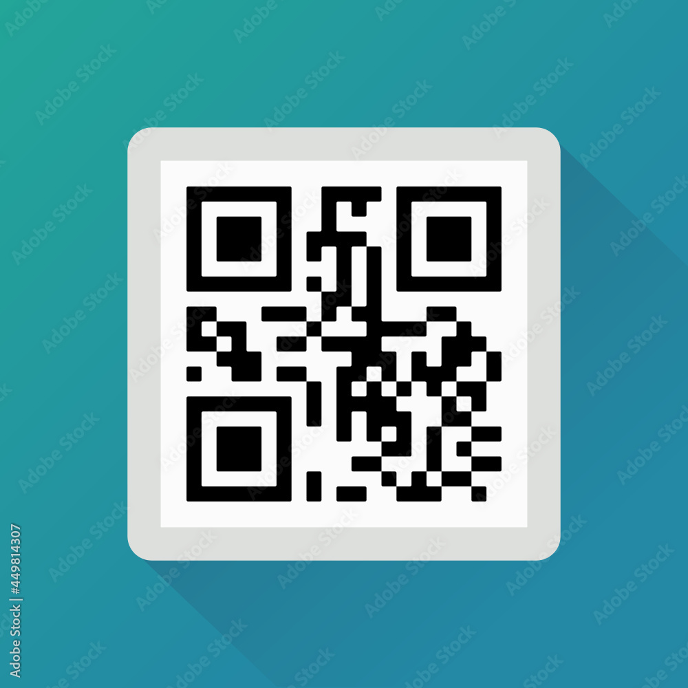 QR code on a square label (flat design) QR code on a square label (flat design)