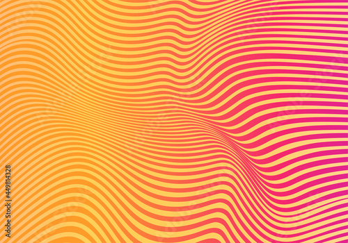 Colorful a fluid pink and orange wave with wavy lines pattern background