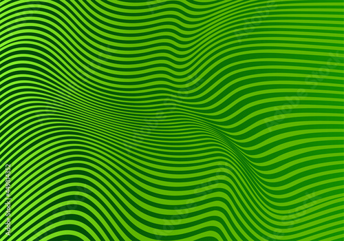 Colorful a fluid dark green wave with wavy lines pattern background