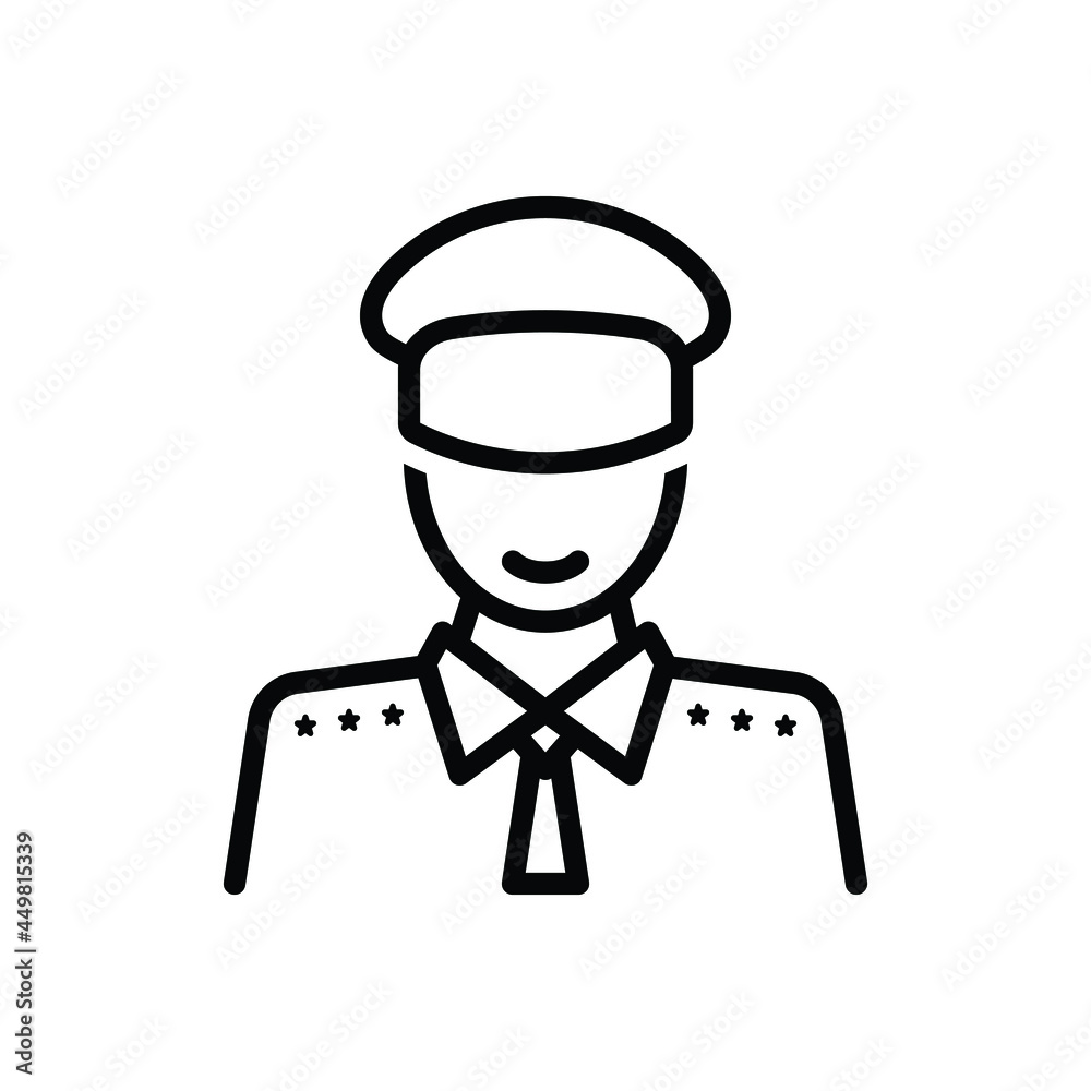 Black line icon for navy Black line icon for navy