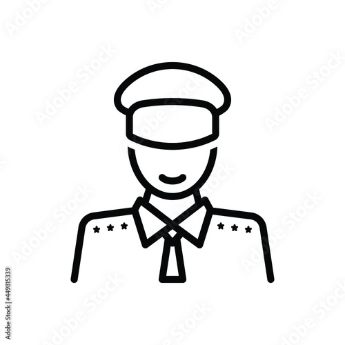 Black line icon for navy