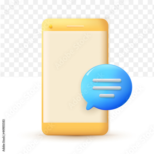 mobile phone messenger icon. business icon 3d. on tranpsarent background