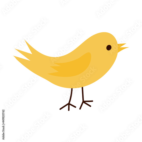 Cute hand drawn yellow bird