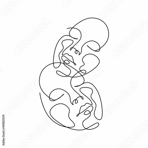 Continuous line, drawing of...