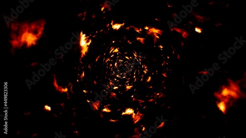 Burning Fire Particles Swirl Background