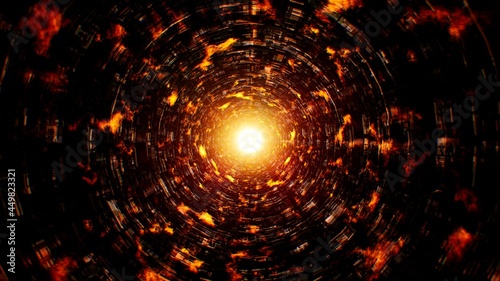 Burning Space Mechanical Tunnel Background