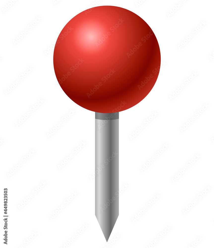 red push pin icon isolated on white. office stationary needle. vector  illustration Stock Vector Image & Art - Alamy